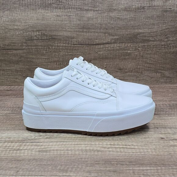 Vans Old Skool Stacked Women's Size 9 White Lethart Platform Chunky Sneakers - Picture 1 of 9